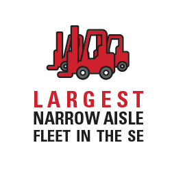 largest narrow aisle forklift fleet