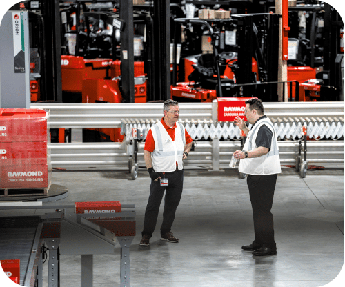 Carolina Handling associates consulting in warehouse.