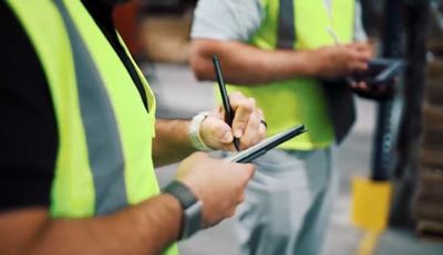 People taking notes warehouse