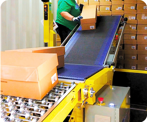 Destuff it in trailor unloading boxes