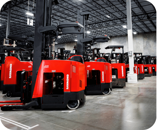 Raymond Forklifts in a warehouse
