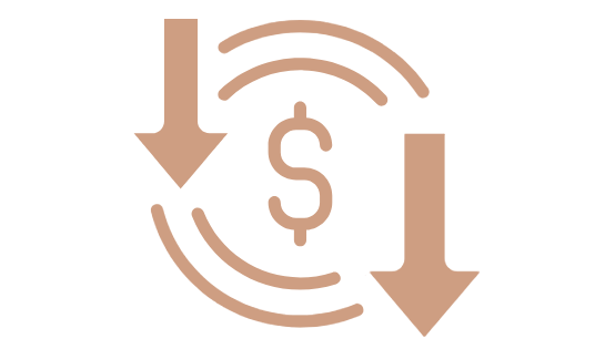 Money Icon with down arrows