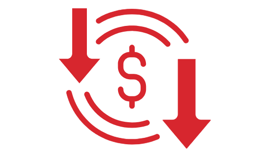 Money Icon with down arrows
