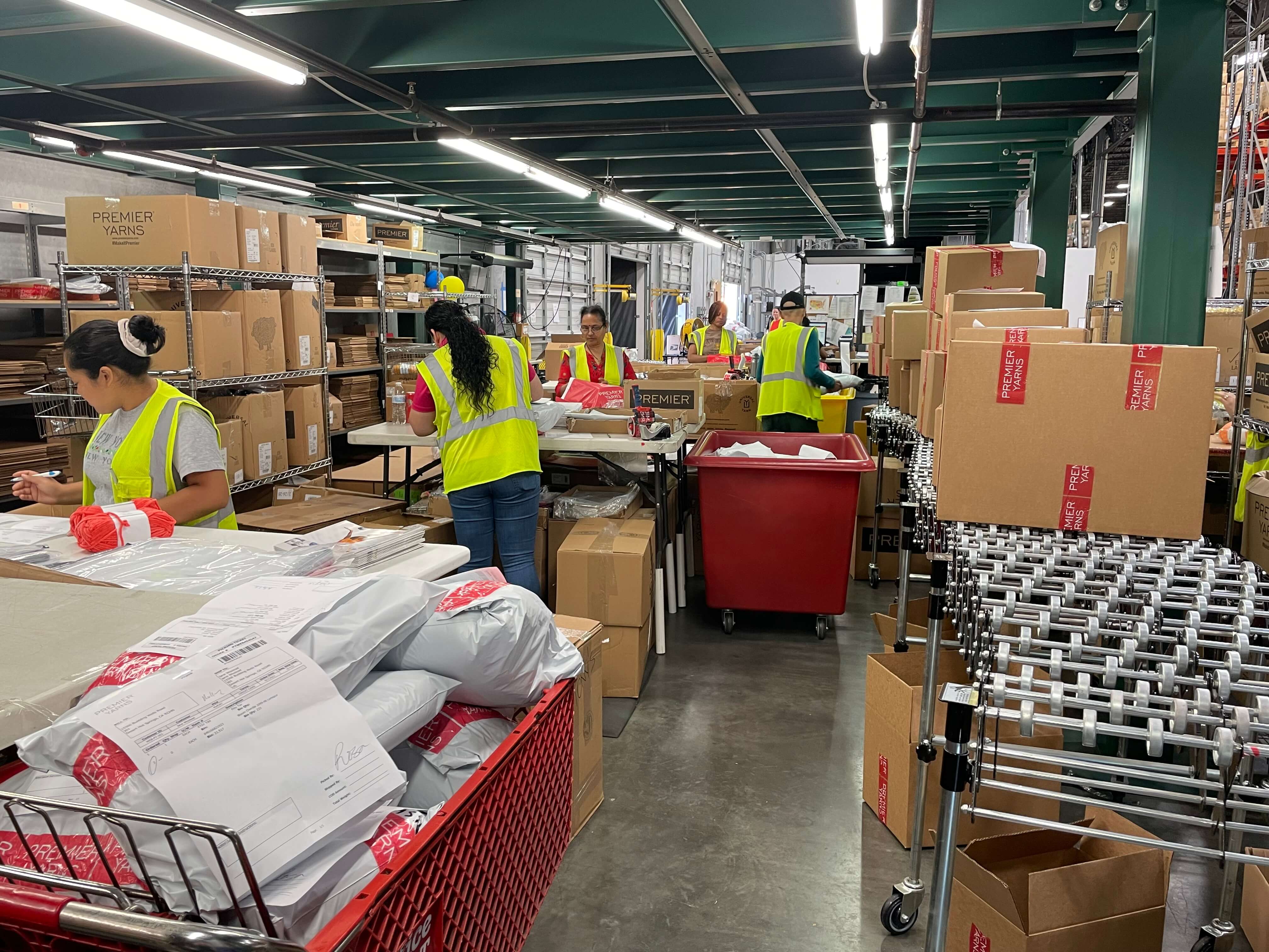 Pack and ship operations previously were housed together in a back corner of the warehouse.