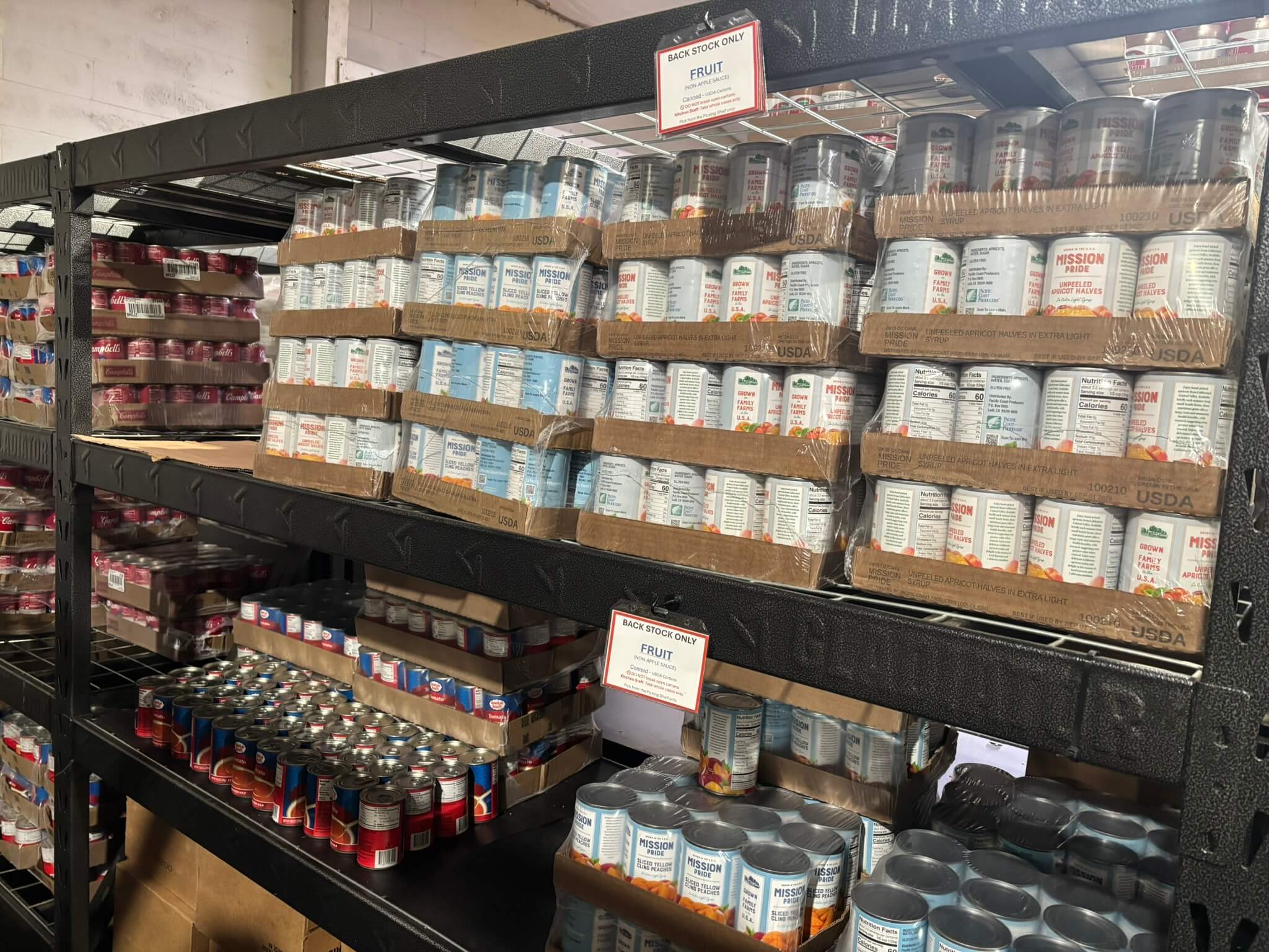 Showing after aisle, with all food items with labels