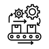 Manufacturing black and white icon