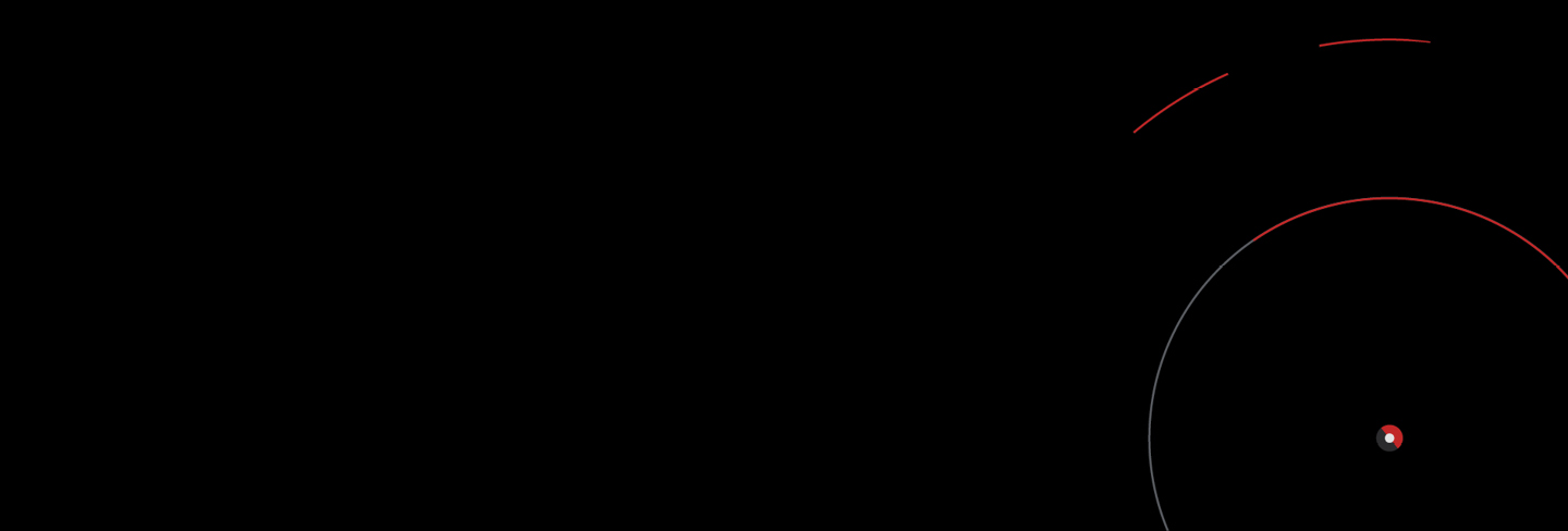 black background with thin red circles