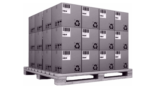 Pallet with Boxes stacked on top