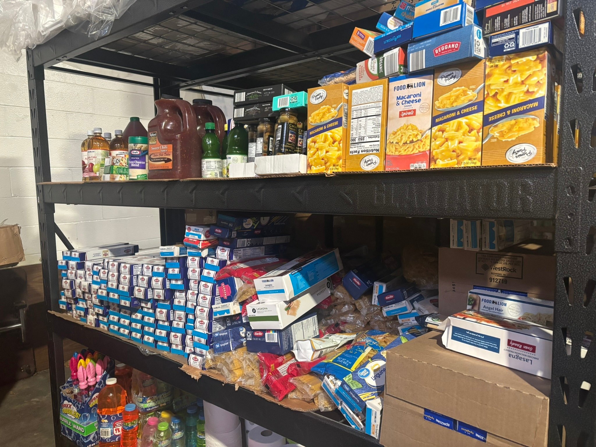 Before the lean transformation, the Salvation Army food pantry lacked organization